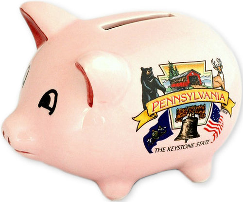 Piggy Bank Pink Pennsylvania Keystone