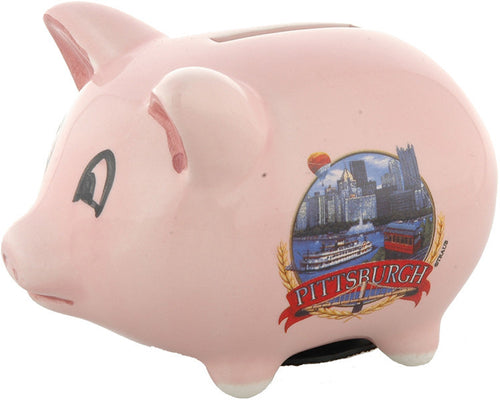 Piggy Bank Pink Pittsburgh Scene