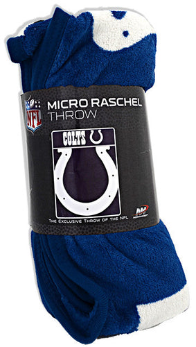 Blanket - Rolled Micro Raschel - Indianapolis Colts