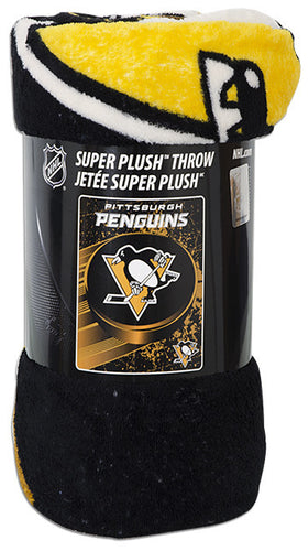 Blanket - Rolled Micro Raschel - Pittsburgh Penguins