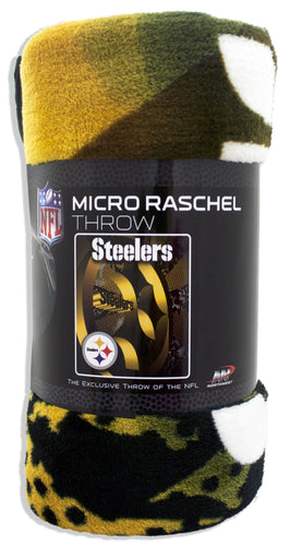 Blanket - Rolled Micro Raschel - Pittsburgh Steelers
