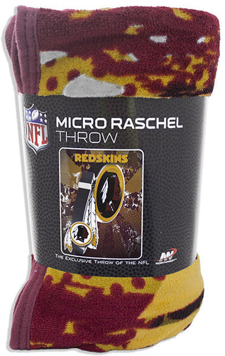 Blanket - Rolled Micro Raschel - Washington Redskins