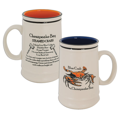 BMCB2 Beer Mug Etched Chesapeake Bay Crab