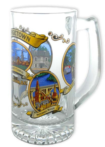BMGU1 Beer Mug Glass Stein Georgetown Ovals
