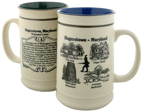 BMHA1 Beer Mug Etched History Hagerstown