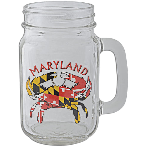 BMMD01 Mason Jar Mug Maryland Crab Flag