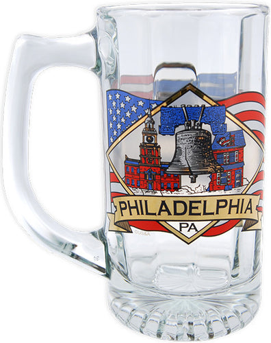 BMPH1 Beer Mug Optic Glass Philadelphia