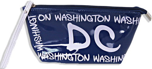 Cosmetics Bag - Patent Navy/White Washington DC 