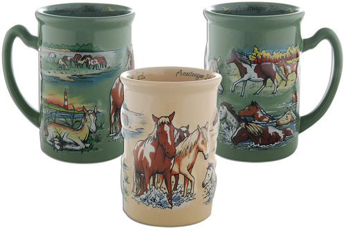 Coffee Mug Raised GreenTan Assateague Island