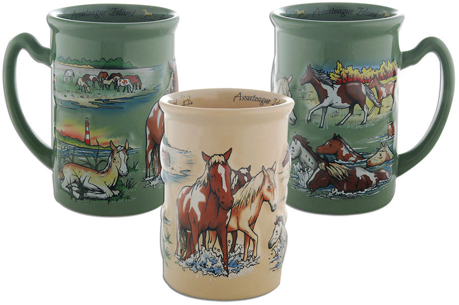 Coffee Mug Raised GreenTan Assateague Island