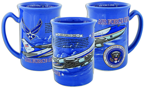 Coffee Mug Blue Raised Air Force One