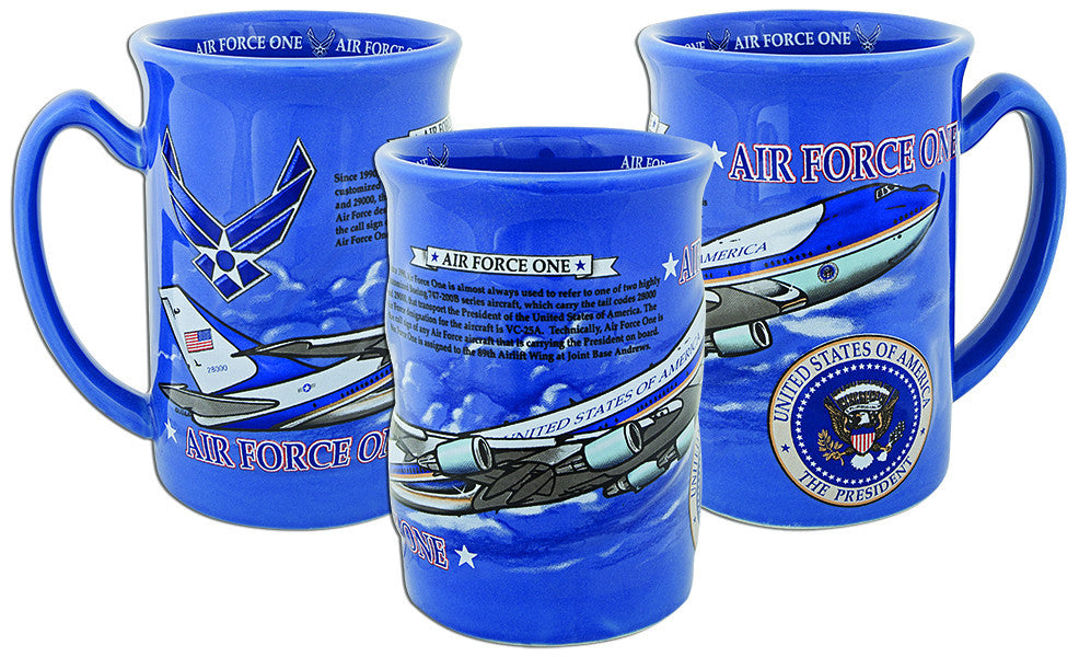 Coffee Mug Blue Raised Air Force One