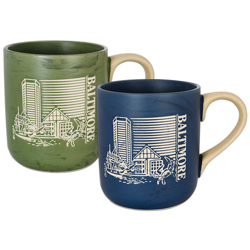 Coffee Mug Marble Green Blue Baltimore