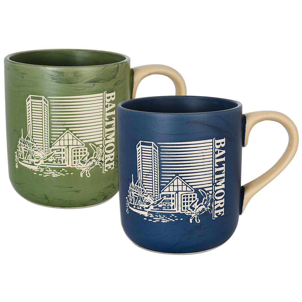 Coffee Mug Marble Green Blue Baltimore