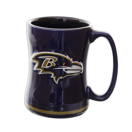 CMBR03 Coffee Mug Sculpted Raised 15 oz Ravens