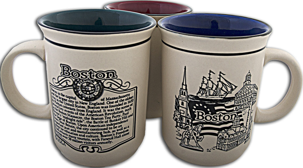 Coffee Mug Etched History Boston