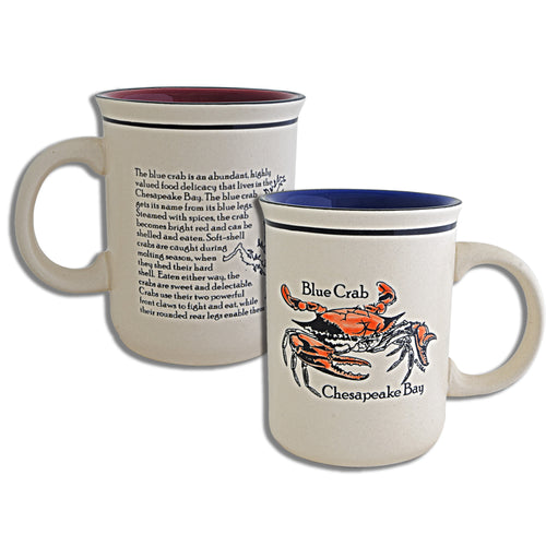 Coffee Mug Etched Chesapeake Bay Blue Crab