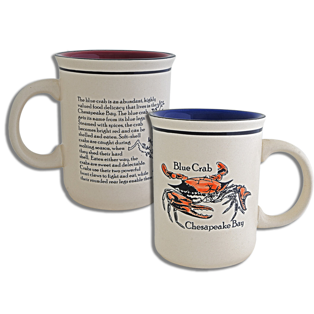 Coffee Mug Etched Chesapeake Bay Blue Crab