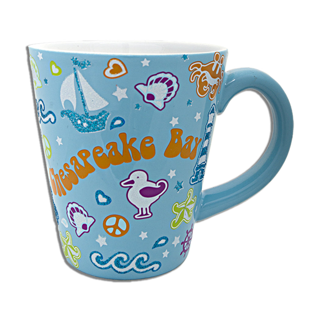 Coffee Mug AQUA Glitter Chesapeake Bay