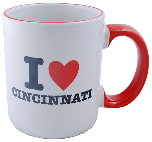 Coffee Mug White Red I Heart Cincinnati