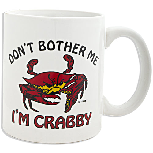 Coffee Mug White I'm Crabby One Side