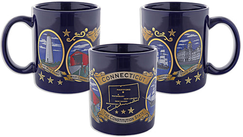 Coffee Mug Cobalt Connecticut Icons