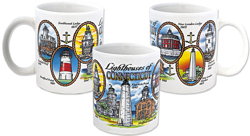 Coffee Mug White Lighthouses of Connecticut