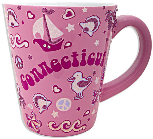 Coffee Mug PINK Rhinestone Connecticut
