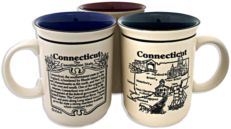 Coffee Mug Etched History Connecticut