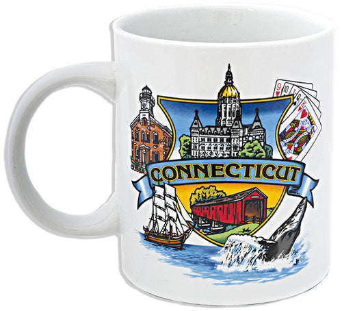 Coffee Mug White Connecticut Montage