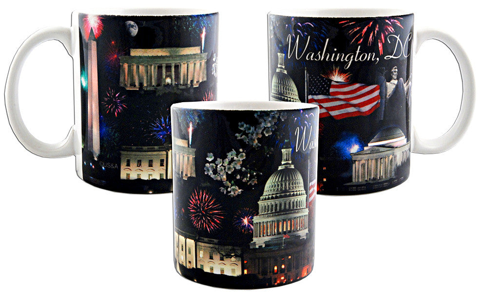 Coffee Mug Photo Wrap Wash DC Fireworks