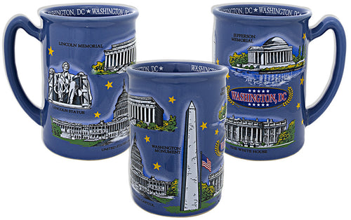 Coffee Mug Blue Raised Washington DC