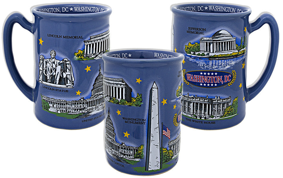 Coffee Mug Blue Raised Washington DC