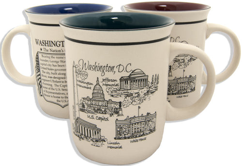 Coffee Mug Etched Wash DC History