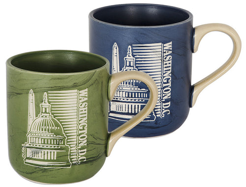 Coffee Mug Marble Green Blue Washington DC Capitol