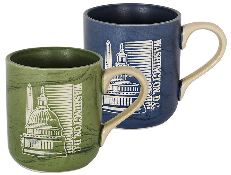 Coffee Mug Marble Green Blue Washington DC Capitol
