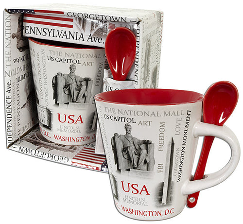 Tapered Mug Boxed with Spoon DC Scrabble