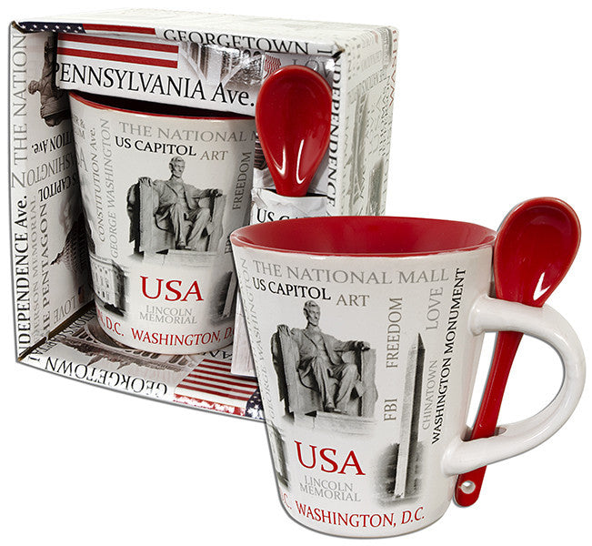 Tapered Mug Boxed with Spoon DC Scrabble