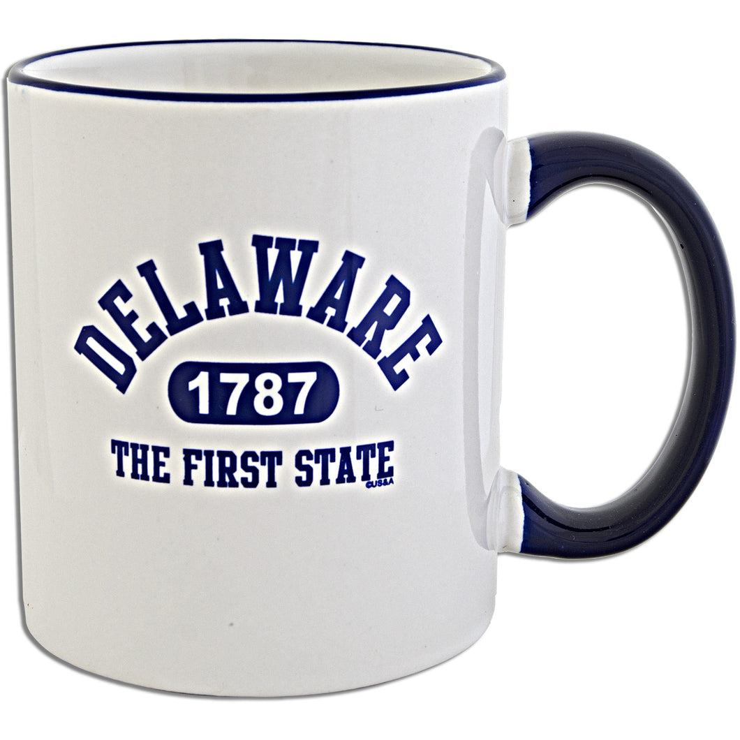 Coffee Mug White Cobalt Delaware 1787