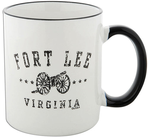 Coffee Mug WhiteBlack Fort Lee Distressed