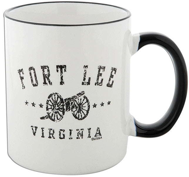Coffee Mug WhiteBlack Fort Lee Distressed