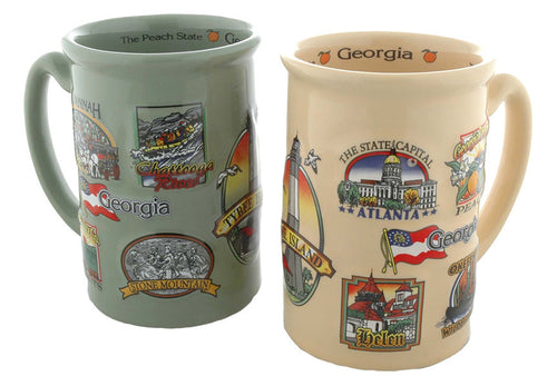 Coffee Mug Raised Tan Green Georgia