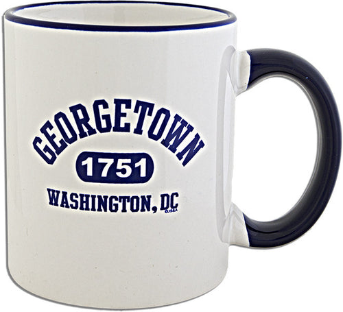 Coffee Mug White Cobalt Georgetown 1751