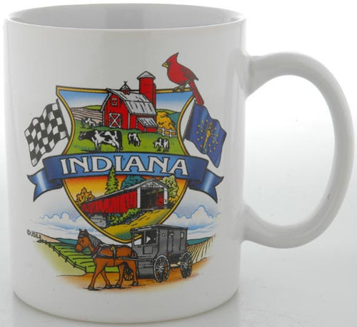 Coffee Mug White Indiana Montage