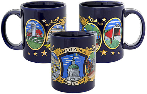 Coffee Mug Cobalt Indiana Ovals