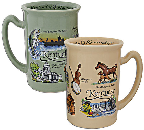 Coffee Mug Raised Tan Kentucky