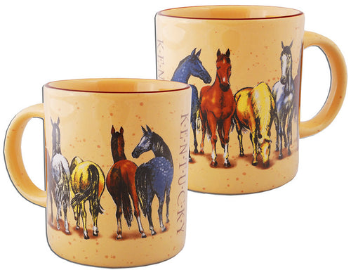 Coffee Mug Tan Speckled Horses with Kentucky
