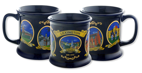 Cobalt Mug ovals with gold Lexington VA