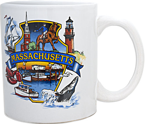 Coffee Mug White Massachusetts Montage