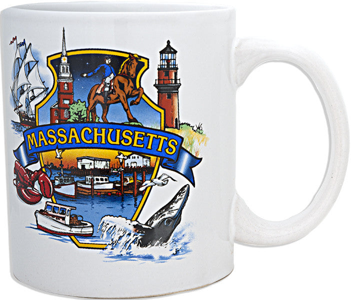 Coffee Mug White Massachusetts Montage